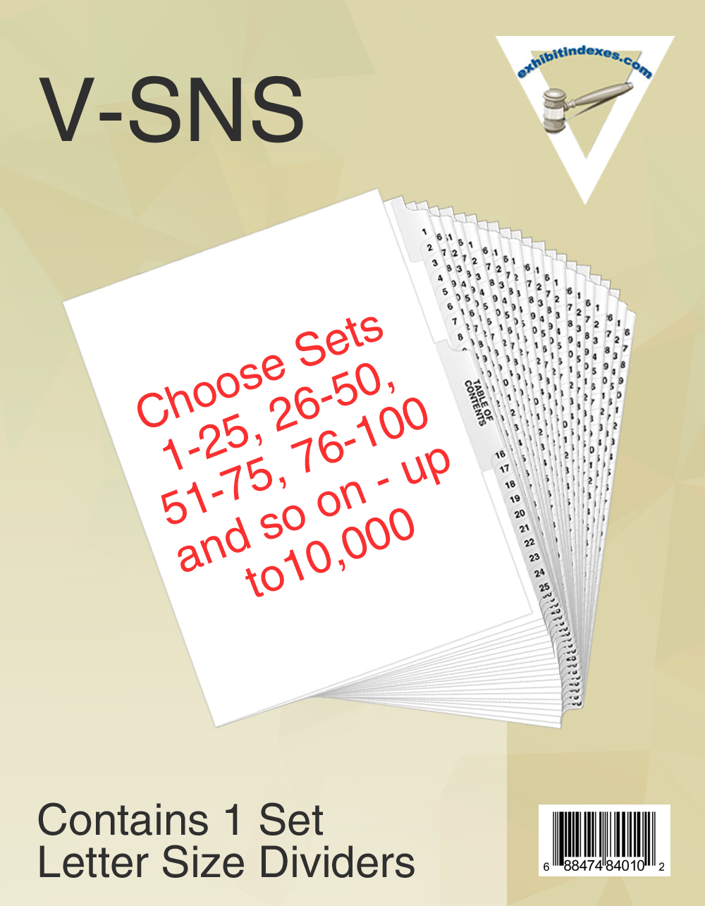 Legal Exhibit Dividers, Stickers, &amp; Tabs - Exhibit Indexes