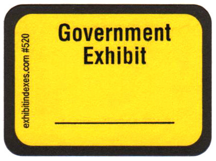 Government Exhibit Bright Yellow - ExhibitIndexes.com