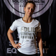 WOMENS T SHIRT WHITE [SILVER PRINT]