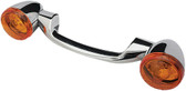 HardDrive 161800 Rear Turn Signals and Bar, Amber Lens Chrome Finish