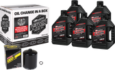 Maxima V-Twin Synthetic Oil Change Kit M8 Black Filer 90-129015PB