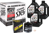 Maxima SXS Oil Quick Change Kit 5W50 W/ Black Oil Filter fits 19-21 RZR XP Turbo