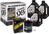 Maxima SXS Oil Quick Change Kit 5W50 W/Black Oil Filter Fits 13-19 Ranger XP900