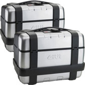 Givi Trekker Monokey Side Cases 46 Liter Silver PAIR TRK46PACK2A 20.7X12.2X16.2