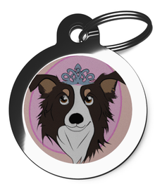 Border Collie Breed Dog Tag Princess Design