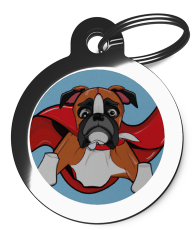 ID Tags for Boxer Dog Superdog Design