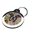 Tag For Boxer Dog Stained Glass Design 2