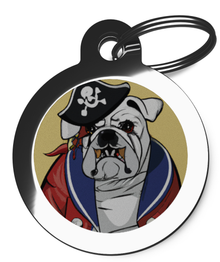 Dog Tags For English Bulldog Pirate Design