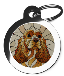 Cocker Spaniel Dog Tags Stained Glass Design