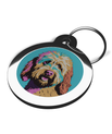 Pet ID Tags for Labradoodle Pop Art Theme