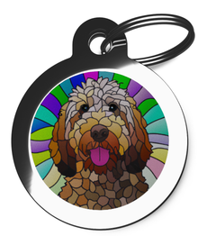 Stained Glass Dog ID Tag for Labradoodle's
