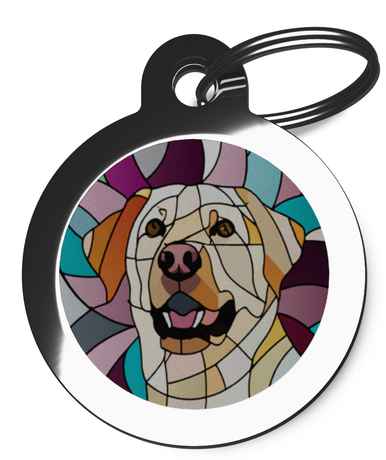 Labrador Pet Identity Tags Stained Glass Design