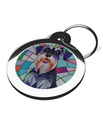 Miniature Schnauzer Theme Tags for Collars Stained Glass Design