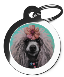 Poodle Dog Tags for Dogs Hippy Theme