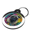 Pug Pet ID Tags Graffiti Design