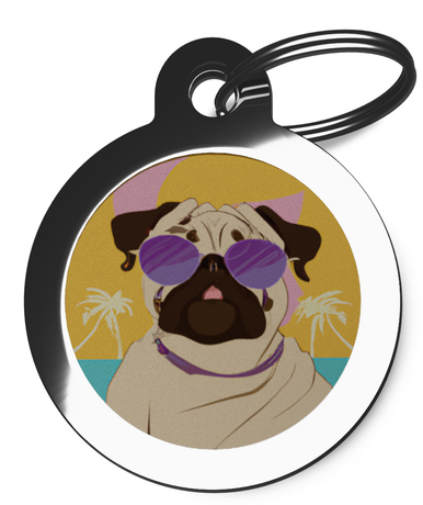 Pug Breed ID Tags Summer Lovin' Design