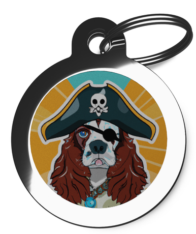Springer Spaniel Dog ID Tag Pirate Theme