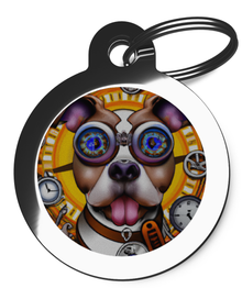 Pet Tags for Staffy Steampunk Design