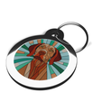 Dog Identity Tags for Vizsla Stained Glass Design