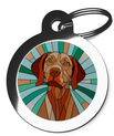 Dog Identity Tags for Vizsla Stained Glass Design