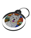 Westie Pet Dog Tag Stained Glass Design