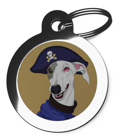 Whippet Dog Tags for Dogs Pirate Design