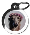 Pet Tags for Dogs Whippet Hippy Theme