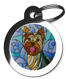 Stained Glass Dog ID Tag for Yorkie's