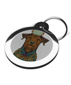 Airedale Terrier Pet ID Tag Art Nouveau Theme 2