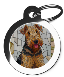 Stained Glass Dog ID Tag for Airedale Terrier's