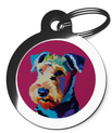 Airedale Terrier Pet Tags for Dogs Pop Art Theme