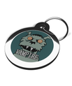 Vampire Dog Pet Tags - Blue Background