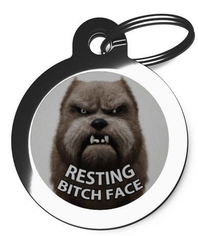 Resting Bitch Face Funny Pet ID Tag