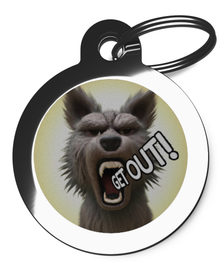 Funny Get Out Dog ID Name Tag