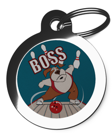 Boss - Bowling Theme ID Tag for Dogs