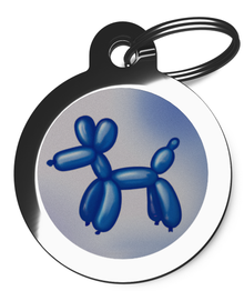 Blue Balloon Dog Identity Tag 