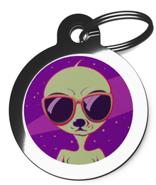 Purple Alien ID Tag for Pets