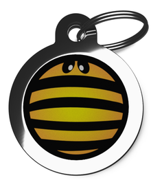 Bumble Bee Yellow and Black Striped Pet Name Tag