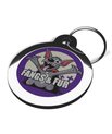 Cute Fangs and Fur Halloween Themed Dog ID Tag