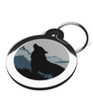 Howling Wolf and Mountains Pet Name Tag