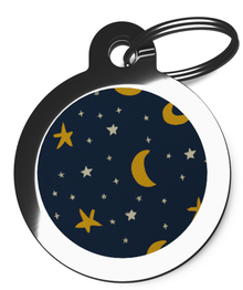 Stars and Moon Pet Name ID Tag