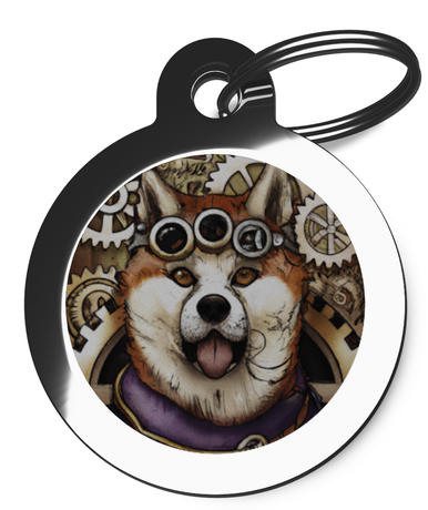 Akita Steampunk Dog Tag