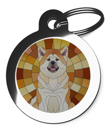 Stained Glass Dog ID Tag for Akita's