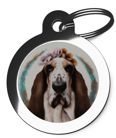 Basset Hound Hippy Dog ID Tag