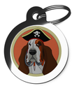 Basset Hound Pirate ID Tag for Dogs