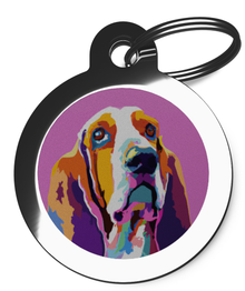 Basset Hound Pop Art Breed Dog Tags