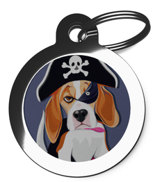 Beagle Pirate Dog ID Tag
