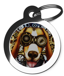 Beagle Steampunk Pet Identity Tag