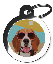 Beagle Summertime ID Tag for Dogs