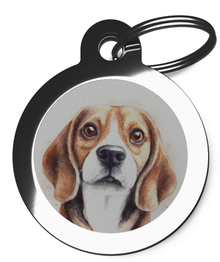 Beagle Portrait Pet ID Tag